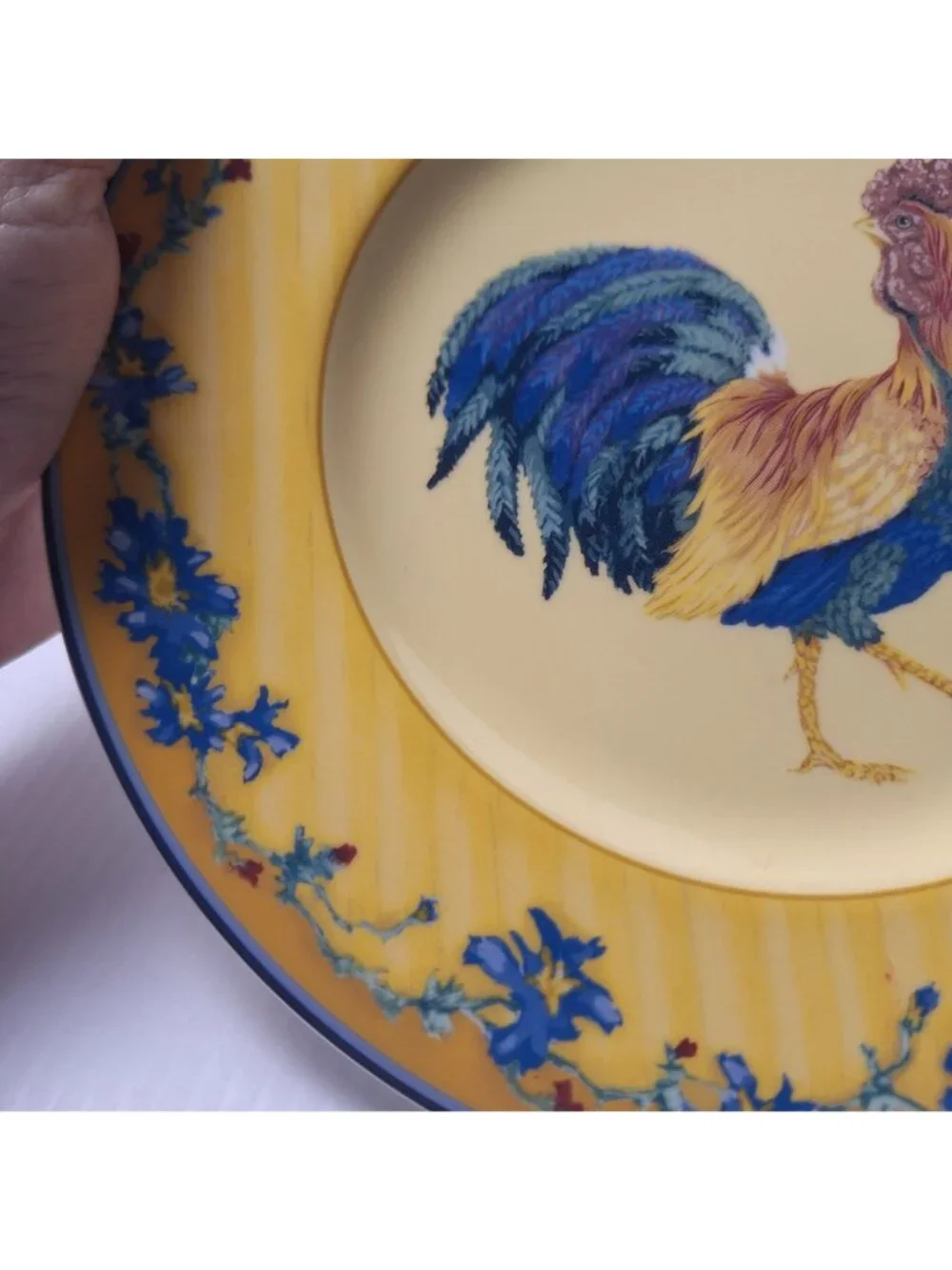 (3) FITZ & FLOYD CLASSIC CHOICES COQ DU VILLAGE ROOSTER PORTRAIT PLATES VINTAGE